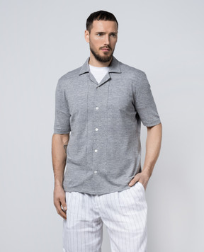 Brunello Cucinelli Серый кардиган с льном M2L00365
