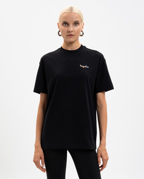 Off-White Чорна футболка з принтом логотипа і емблеми Arrow 2AA089F25JER001