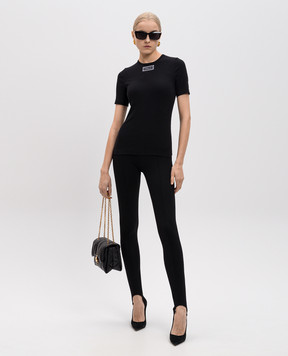 Versace Черная футболка с нашивкой логотипа. 10180991A12908
