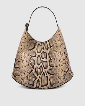 Jil Sander Бежевая кожаная сумка Eldorado с принтом рептилии J08ZH0061P8355