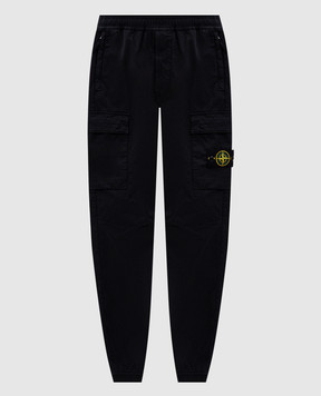 Stone Island Чорні джогери-карго з логотипом K2S153100033S0014