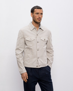 Brunello Cucinelli Бежева джинсова куртка M277P6910