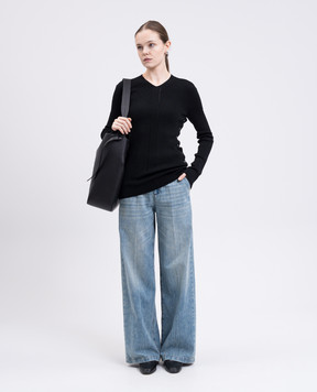 Jil Sander Чорний пуловер з вовни J02GP0229J14797