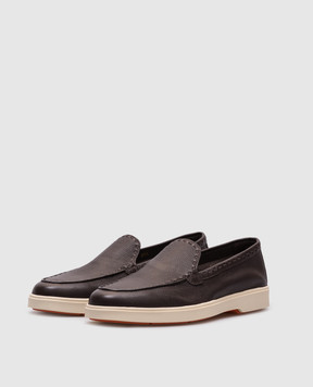 Santoni Коричневі шкіряні лофери WUYA71436TISSWKA