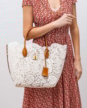 Ermanno Scervino Біла сумка-тоут Maggie з рафії D463S454PYV
