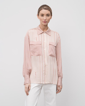 Twin Set Actitude Бежева блуза в смужку 251AP2205