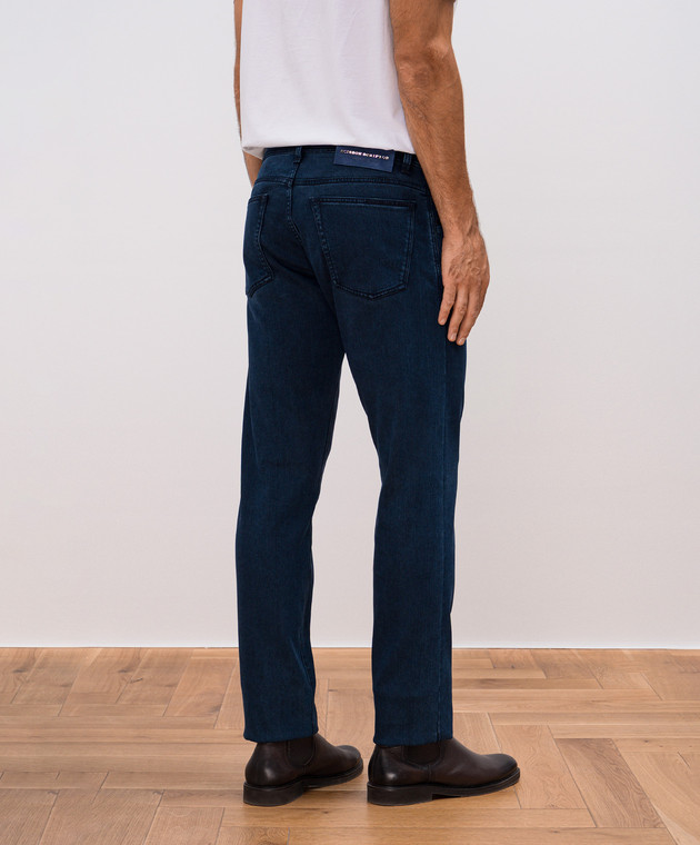 Scissor Scriptor Синие джинсы COSTANTINO с эффектом потертости и патчем логотипа COSTANTINOT119163 изображение 4