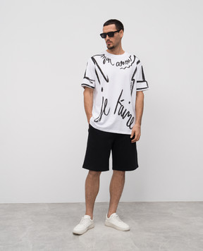Balmain Белая футболка с принтом Love Letter EH1EG010GE35