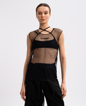 Ann Demeulemeester Черный топ Biba с вышивкой B0012542FA585