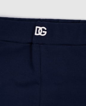 Dolce&Gabbana Дитячі сині легінси з вишивкою DG L5JPG3G7PGL