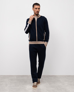Bertolo Cashmere Синий спортивный костюм с логотипом монограмма 9023470019029020130022