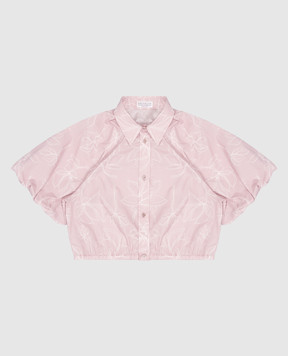 Brunello Cucinelli Детская розовая блуза с цветочным принтом. BL934C852B