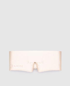 Dore & Rose Бежевая маска для сна из шелка с логотипом DEEPSLEEPMASK