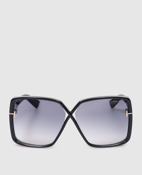 Tom Ford Чорні сонцезахисні окуляри YVONNE з логотипом FT1117
