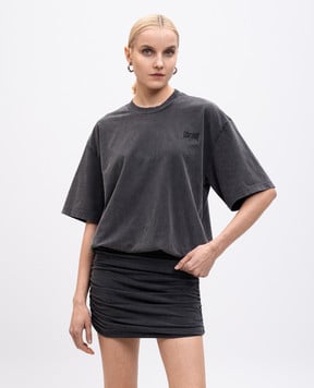 Alexander Wang Серое платье с вышивкой логотипа 4CC2256762