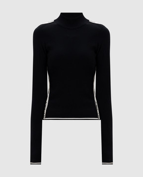 Off-White Чорний джемпер брендованою з тасьмою 2HF05BF25KNI001