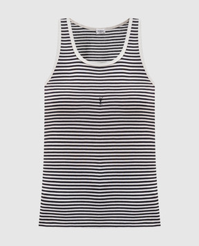 Saint Laurent Топ в полоску с вышивкой логотипа монограммы 832278Y37ZN