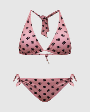 Dolce&Gabbana Рожевий купальник в принт логотипа O8A54JON02A
