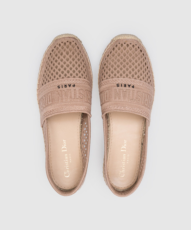 Christian Dior Бежевые эспадрильи с логотипом KCB585EMR изображение 4