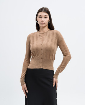 Max Mara Коричневий кардиган ABISSO із шовку і вовни ABISSO