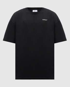 Off-White Черная футболка с принтом 3D OMAA161F24JER005