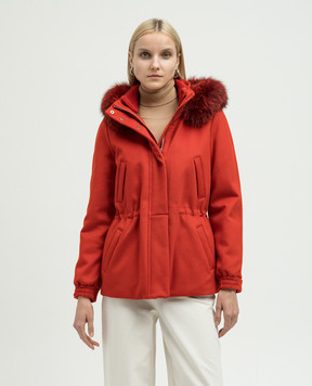 Loro Piana Красное парка из кашемира с мехом лисы FAF8086R0CD