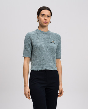 Twinset Блакитний джемпер з емблемою логотипа 251TP3440