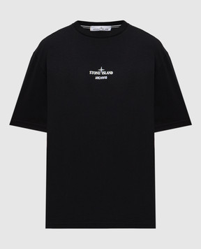 Stone Island Черная футболка с принтом K1S152100037S0091
