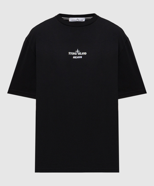 STONE ブラック Tシャツ Mサイズ STONE ISLAND (ストーンアイランド) 袖ジップポケット クルーネック