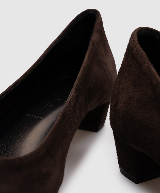 Aeyde Коричневі замшеві туфлі Judi PUFIRP30BL123FW24953017 зображення 5