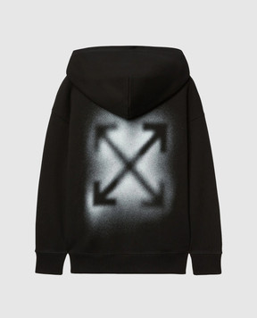 Off-White Дитяча чорна спортивна куртка з принтом OBBE001S25FLE002