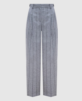 Brunello Cucinelli Серые брюки с шерстью в полоску MD589P8725