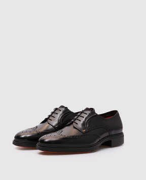 Santoni Черные кожаные броги MGEG19033NEAXNTG