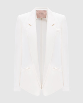 Twinset Бежевый жакет с льном 251TT2300