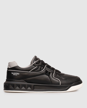 Valentino Черные кожаные кроссовки ONE STUD XL 7Y2S0E71NWN