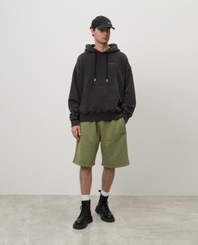Off-White Зелені шорти з логотипом OMCI013F24FLE003