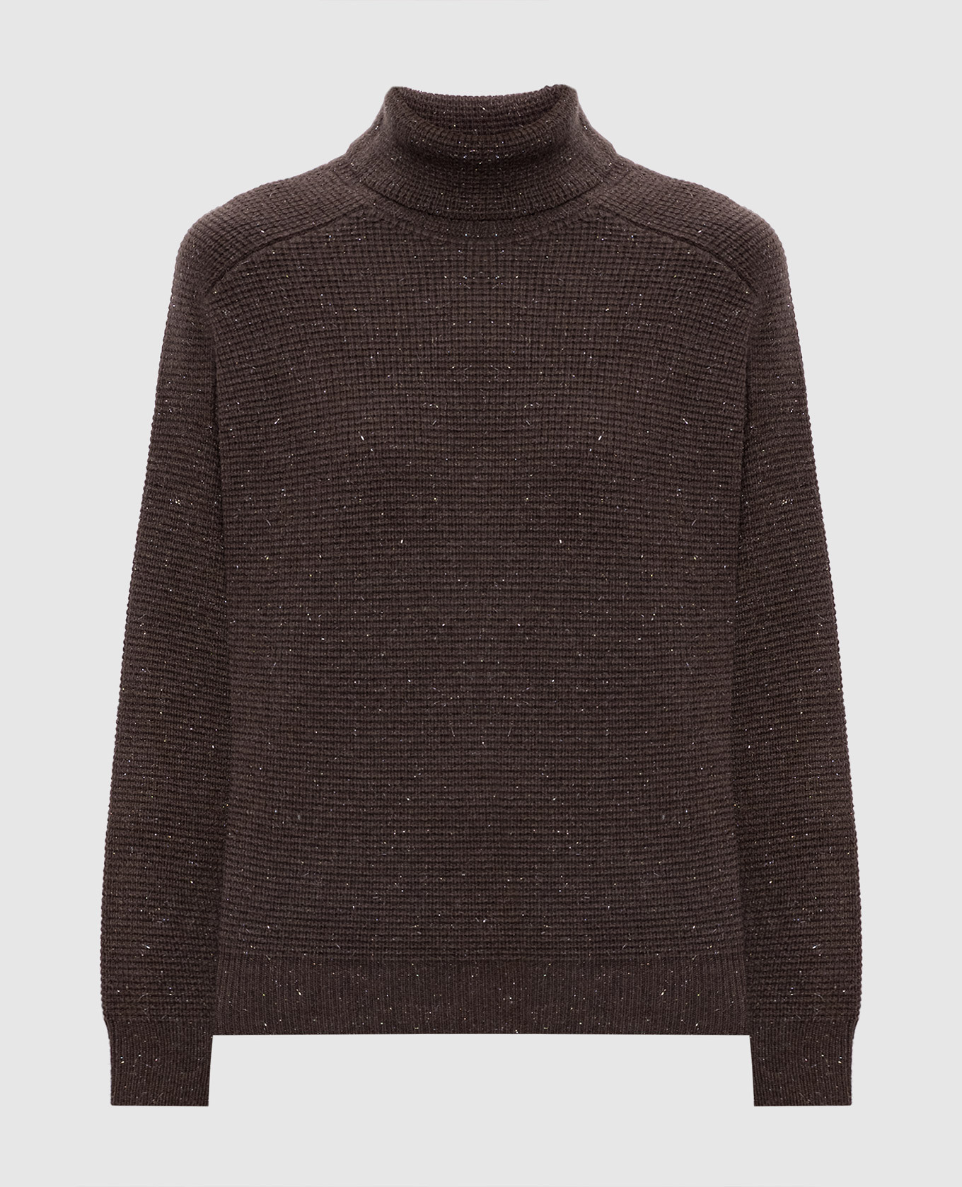 Коричневый свитер с шерстью, шелком и кашемиром