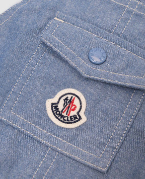 Moncler ENFANT Дитячий блакитний комбінезон з нашивкою логотипа K19512G00001596RS