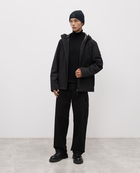 Stone Island Чорна куртка з патчем логотипа K2S154100086S0A27