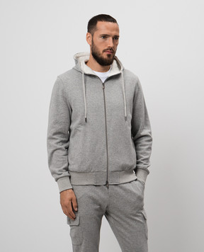 CAPOBIANCO Серая меланжевая спортивная куртка с логотипом 17M415DF004656GREY