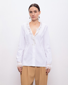Ermanno Scervino Белая блуза с кружевом D462K305GCX