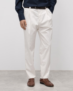 Brunello Cucinelli Бежеві штани з патчем логотипа M289L3030F