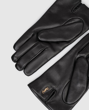 Saint Laurent Чорні шкіряні рукавички 8233053YO68w