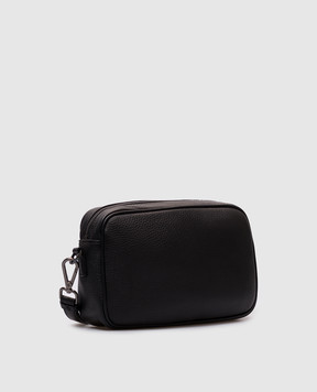 Kiton Черный кожаный клатч с логотипом UBA0108N01271