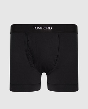 Tom Ford Черные трусы-боксеры с узором логотипа T4LC31410
