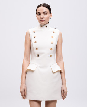 Alexander McQueen Бежева сукня-футляр з вовни 824746QJADK