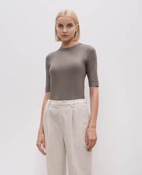 Brunello Cucinelli Топ кольору хакі з ланцюжком моніль MG922EF210