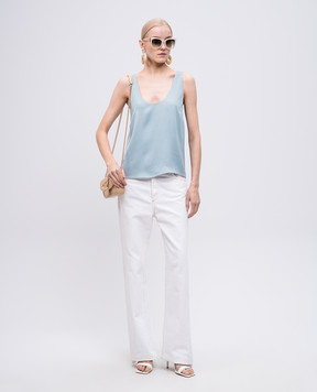 Twinset Блакитний топ з логотипом 251TP2651