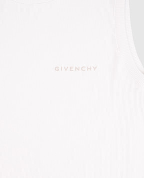 Givenchy Дитячий білий топ в рубчик з логотипом H3072412+