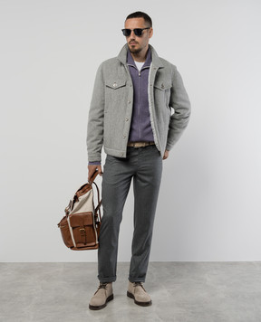 Brunello Cucinelli Серые брюки из шерсти ME226I1780